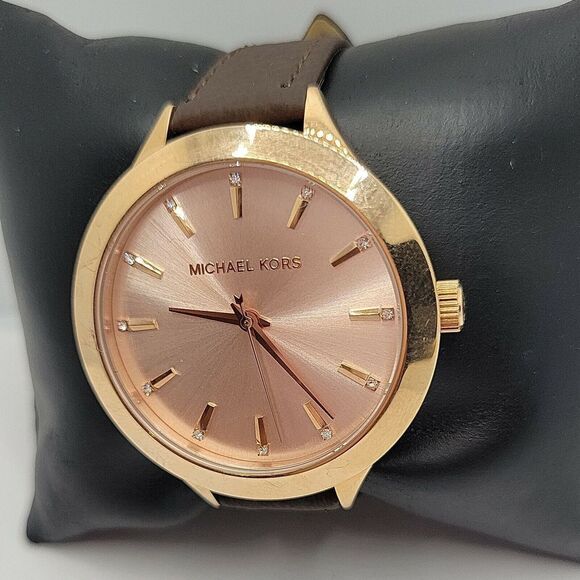 Michael Kors MK2682 Women\'s Brown Leather Analog Dial Quartz Wrist Watch AM522 main image 3